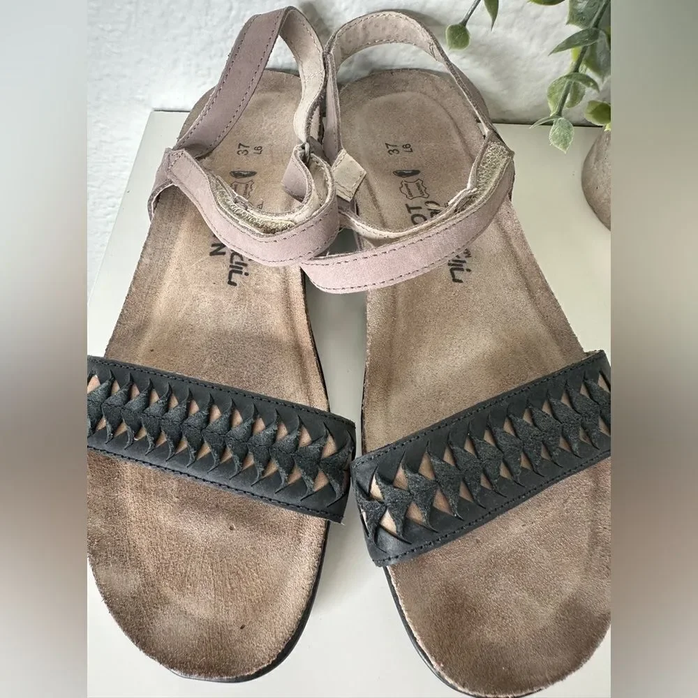 Naot - Leather Ankle Strap Sandals - Mabel - Stone Coal - EU 37 US 6-6.5 - Picture 7 of 9